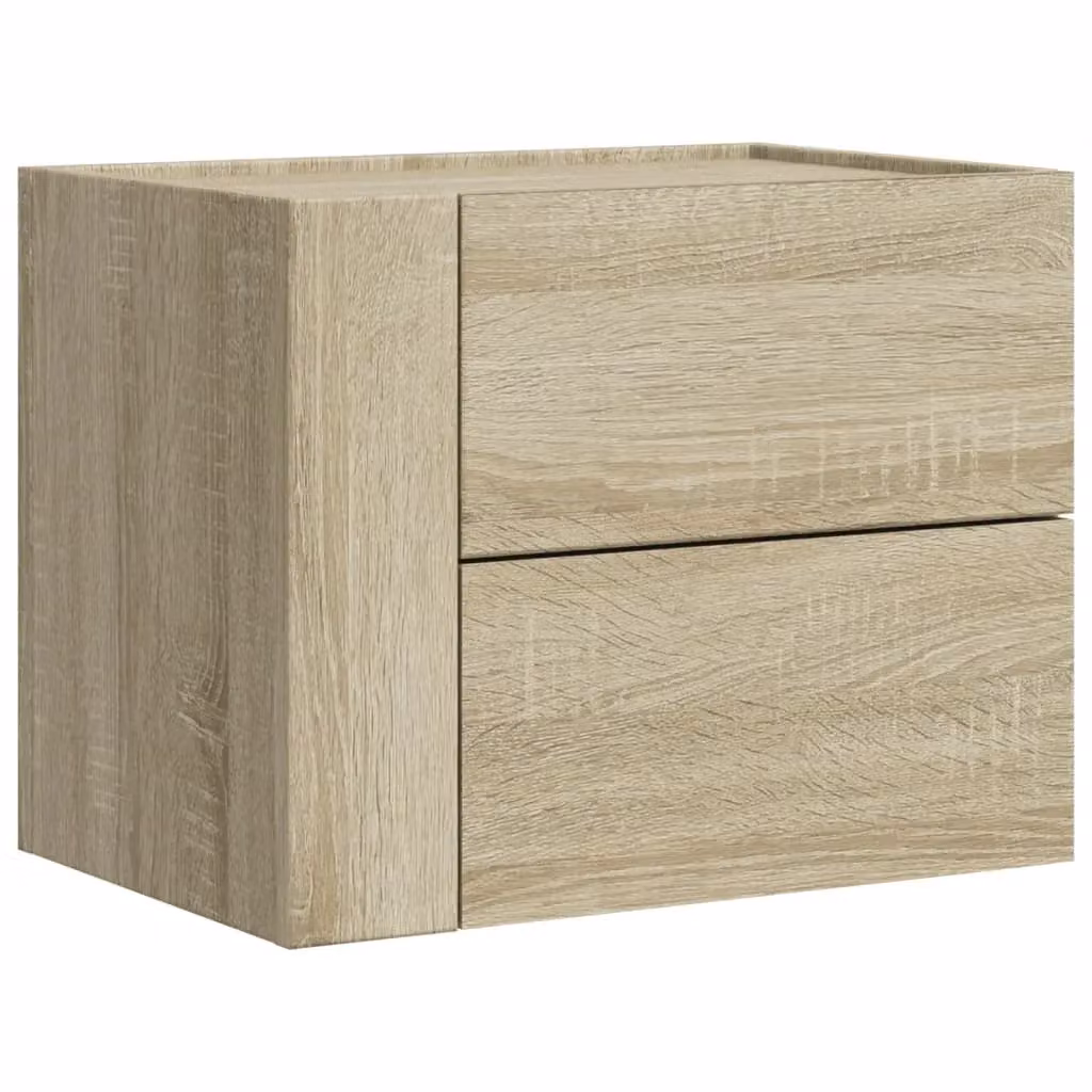 Berkfield Home Wall-mounted Bedside Cabinet in Sonoma Oak Brown, W: 45 cm, D: 30 cm, H: 35 cm – 2
