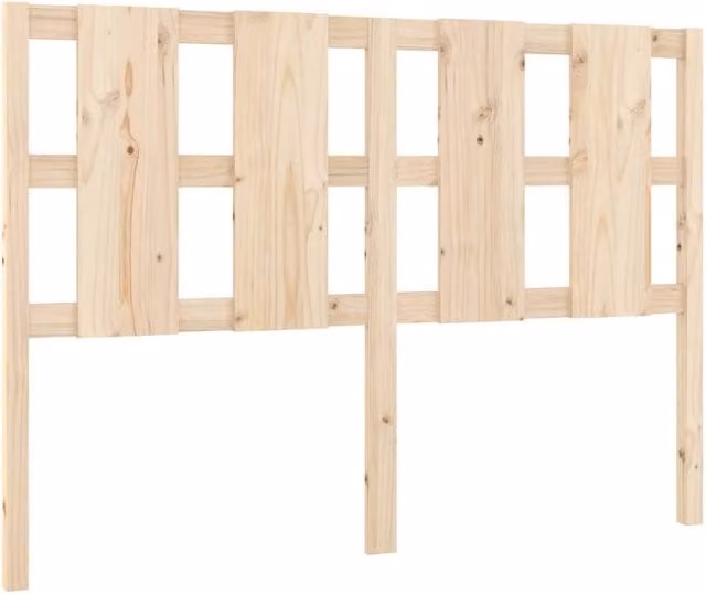 Berkfield Home Rustic Solid Wood Pine Bed Headboard in Beige, W: 140.5 cm, D: 4 cm, H: 100 cm