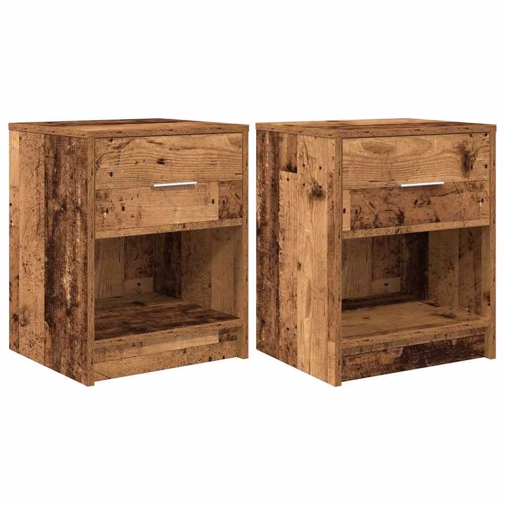 Berkfield Home Durable Bedside Cabinets with Drawer, 2 Pack, Brown, W: 40 cm, D: 34 cm, H: 50 cm – 3