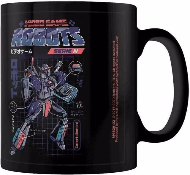 Ilustrata Video Game Robots Series N Ceramic Mug in Black – 1