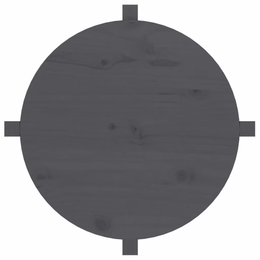 Berkfield Home Round Rustic Solid Wood Pine Coffee Table in Grey, W: 62.5 cm, H: 45 cm, D: 45 cm – 5