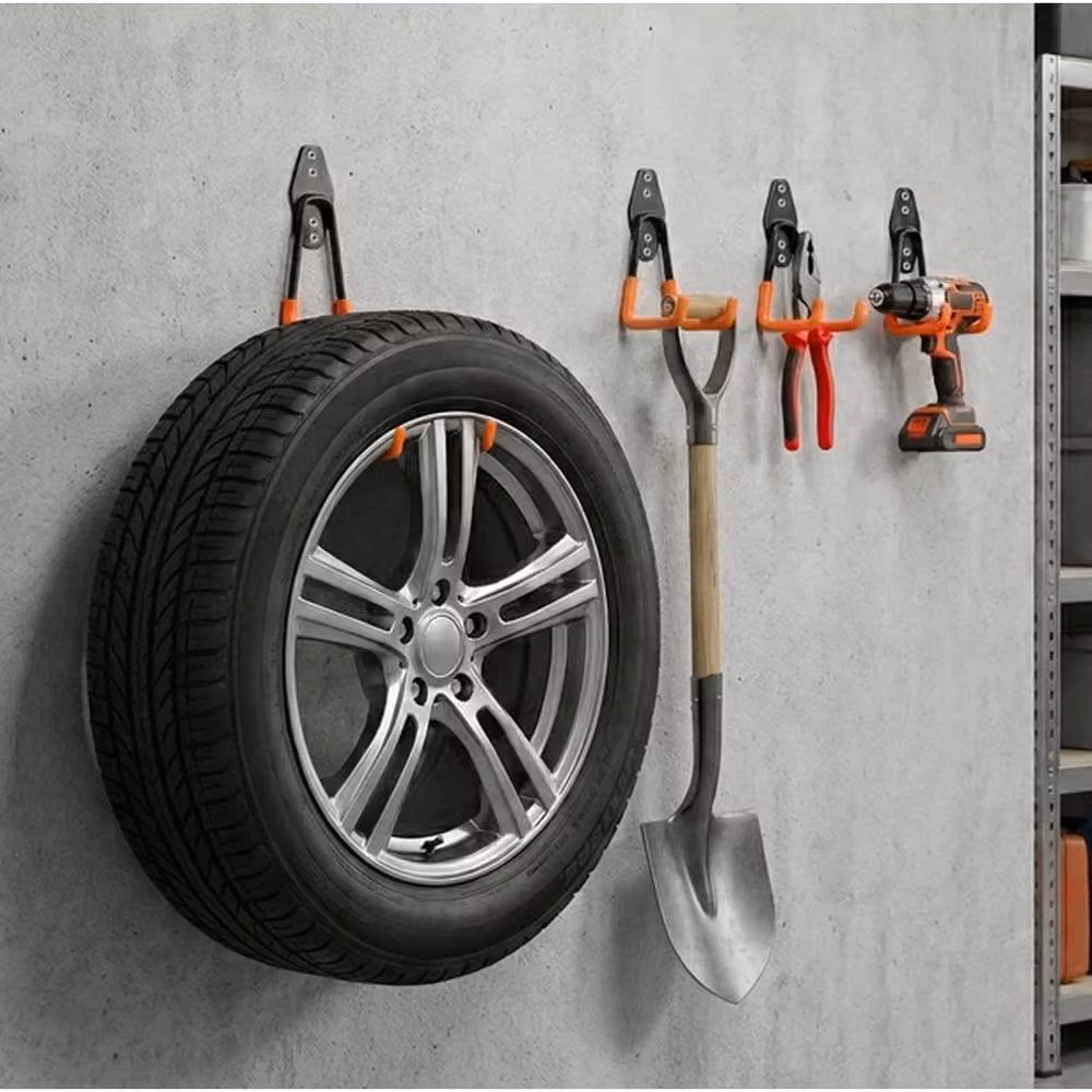 EONLION Orange Steel Garage Storage Utility Wall Hook Organizer, 16 Pieces, W: 100 cm, H: 200 cm – 3
