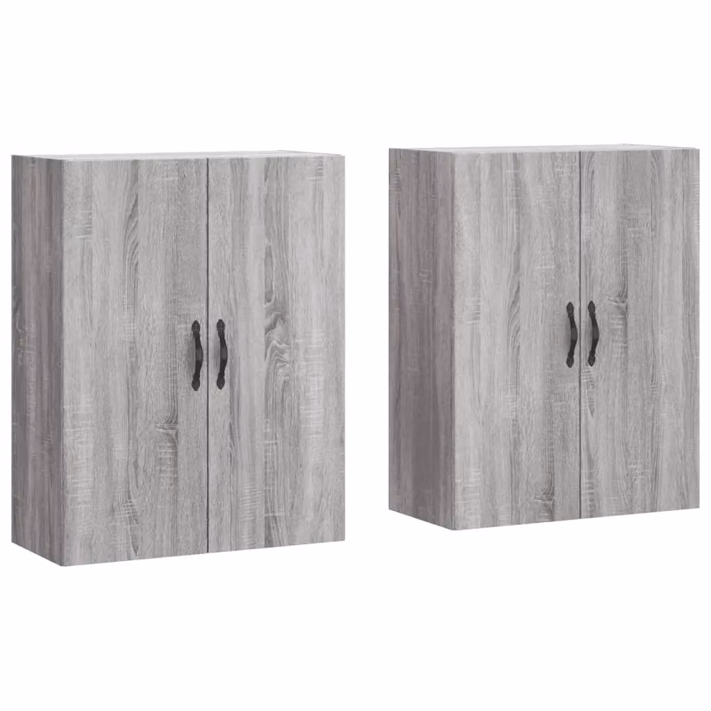 Berkfield Home Set of 2 Wall Mounted Cabinets in Grey Sonoma Matt MDF – 2