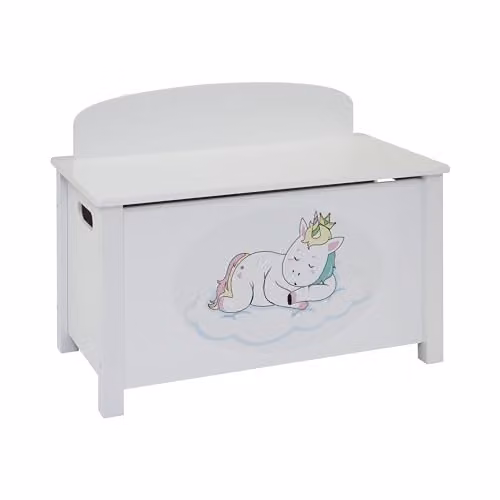 Liberty House Toys Kid's Wooden Unicorn Toy Box in White, W/D/H: 68.0 x 37.5 x 47.5 cm – 2