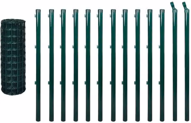 Berkfield Home Euro Fence Green PVC-Coated Steel Wire Mesh, 1.5 m x 25 m