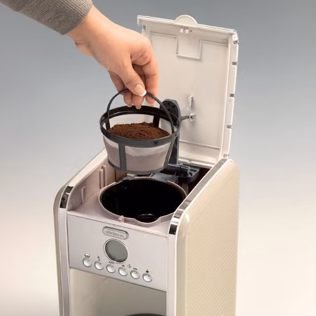 Ariete Filter Coffee Machine with 24 Hour Timer and Glass Jug in Beige and Yellow