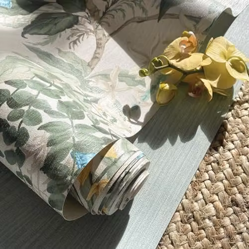Belgravia Decor Suki Floral Tropical Lush Textured Wallpaper with Butterflies in Green, Yellow and Multicolour – 4