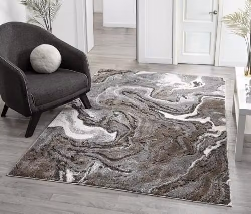 Desire Rugs Eleanor Abstract Modern Living Room Area Rug, Grey, W: 200 cm, L: 290 cm