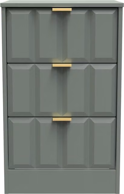 Ready Assembled 2 U Seattle 3 Drawer Bedside Cabinet in Pale Green