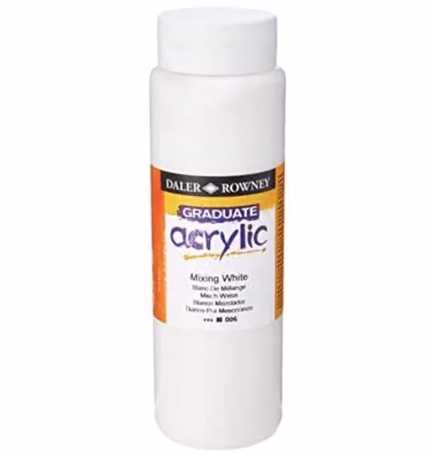 Daler-Rowney Graduate Acrylic Paint Mixing White, 500 ml