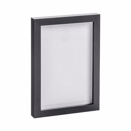 Nicola Spring A5 Black Rectangular Single Photo Frame with Glass Aperture for Wall Mounting