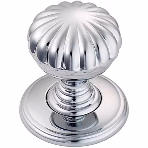 Loops Flower Design Textured Cupboard Door Knob in Polished Chrome