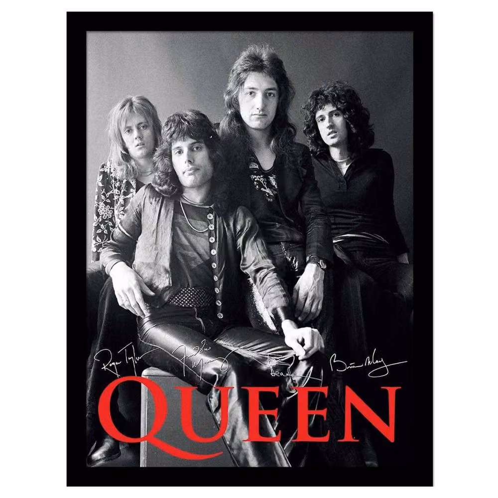 Queen Typography Photograph Framed Paper Poster in Black – 2