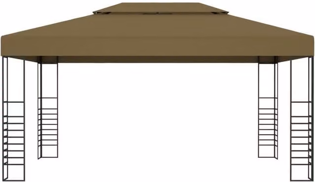 Berkfield Home Freestanding Gazebo in Beige, W: 300 cm, D: 300 cm, H: 270 cm – 1