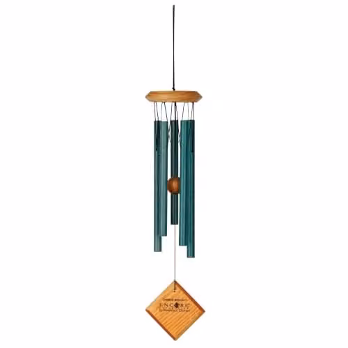 Woodstock Chimes Chimes of Mercury Windchime, Verdigris Green, W/D/H: 7.62 x 7.62 x 36.0 cm