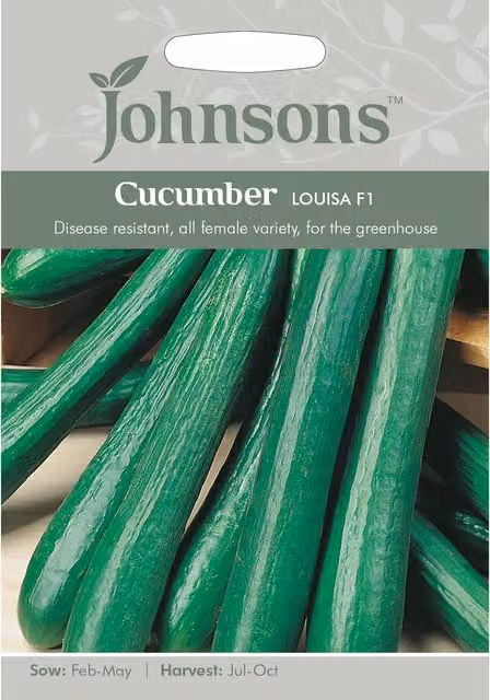 Johnsons Louisa F1 Green Cucumber Vegetable Seeds