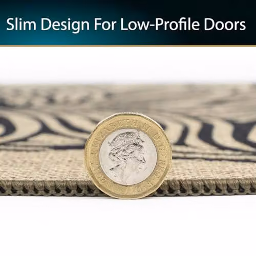 JVL Elegance Floral Machine Washable Non-Slip Entrance Runner Doormat, W: 50 cm, L: 150 cm, Natural and Black – 6