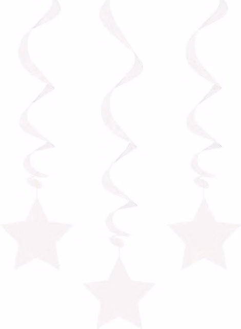 Unique Party White Paper Star Hanging Decorations, Pack of 3