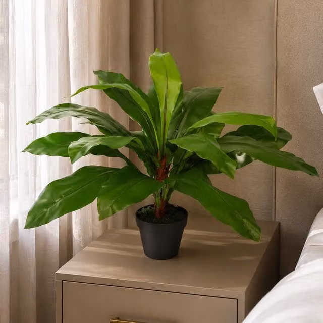 Leaf Large Artificial Bird's Nest Fern Plant in Green, 60 cm – 4