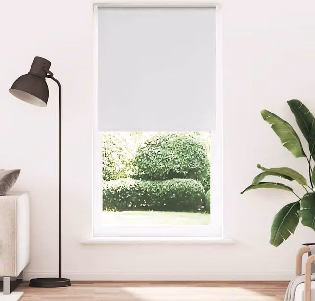 Berkfield Home White Blackout Roller Blind, Thermal Insulating Polyester Fabric, W: 115 cm, H: 230 cm