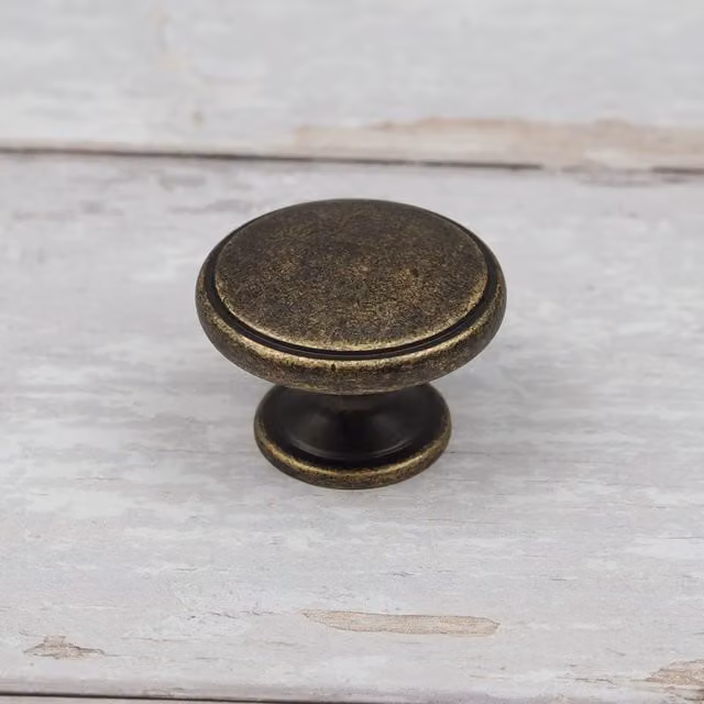 Handle & Home Half Moon Curved Shell Cup Handle and Knob in Gold Brass, 38mm