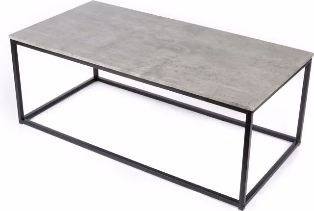LIVIVO Industrial Concrete Effect Coffee Table with Grey Metal Frame, W: 100 cm, D: 50 cm, H: 45 cm