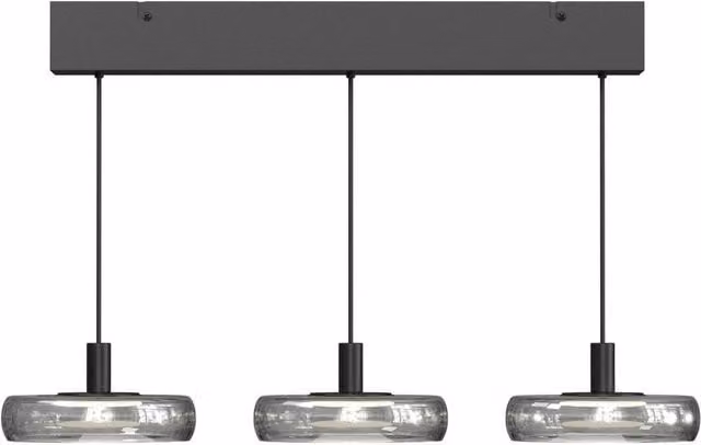 Netlighting Float LED Bar Pendant Ceiling Light in Black with Warm White 3000K Light