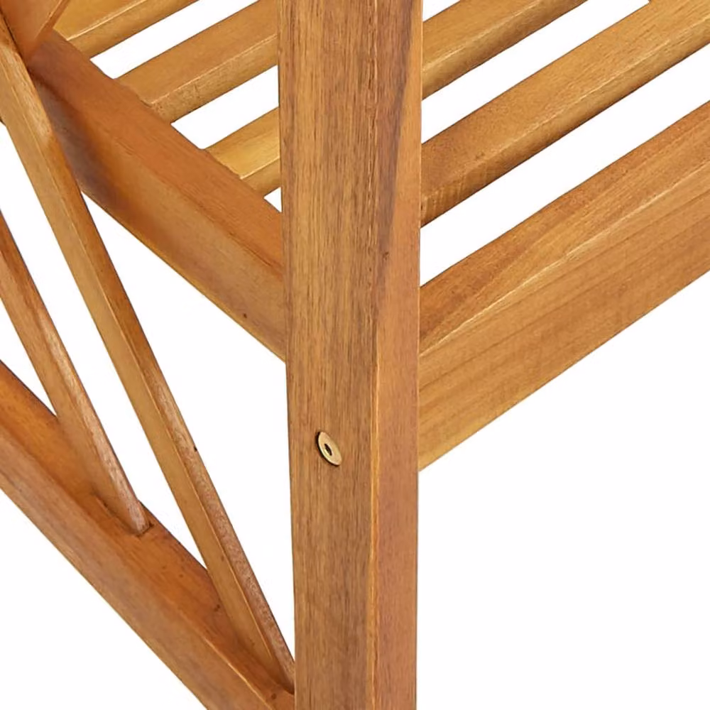 Berkfield Home Set of 2 Rustic Brown Acacia Wood Garden Chairs – 3