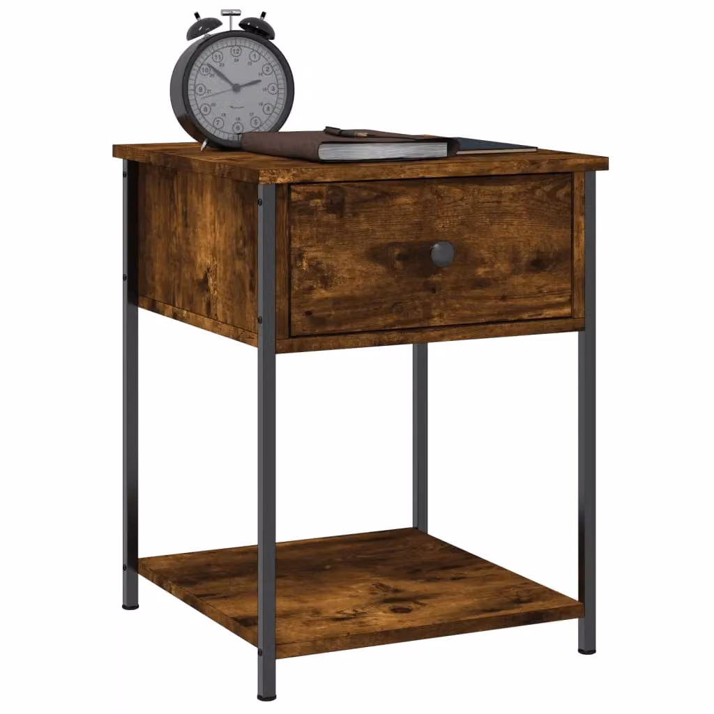 Berkfield Home Bedside Table in Smoked Oak Brown, W/D/H: 44 x 45 x 58 cm – 3