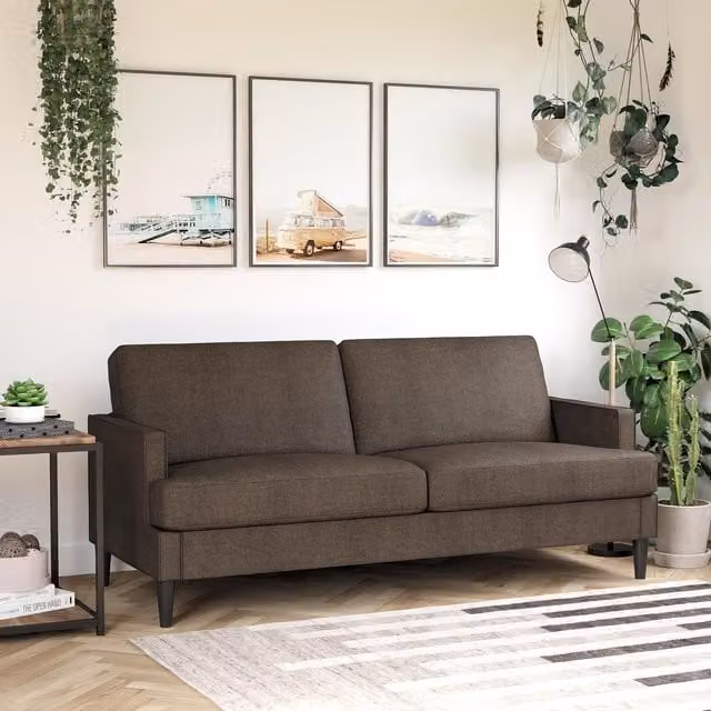 Dorel Home Asher Modern Upholstered Sofa in Grey Fabric