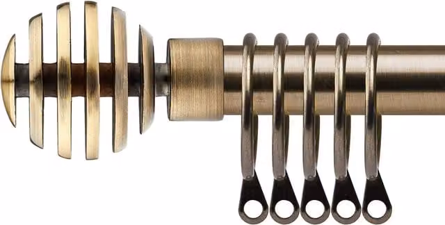 New Edge Blinds Geneva Extendable Metal Curtain Pole Set, Bronze, 120 cm - 210 cm – 1