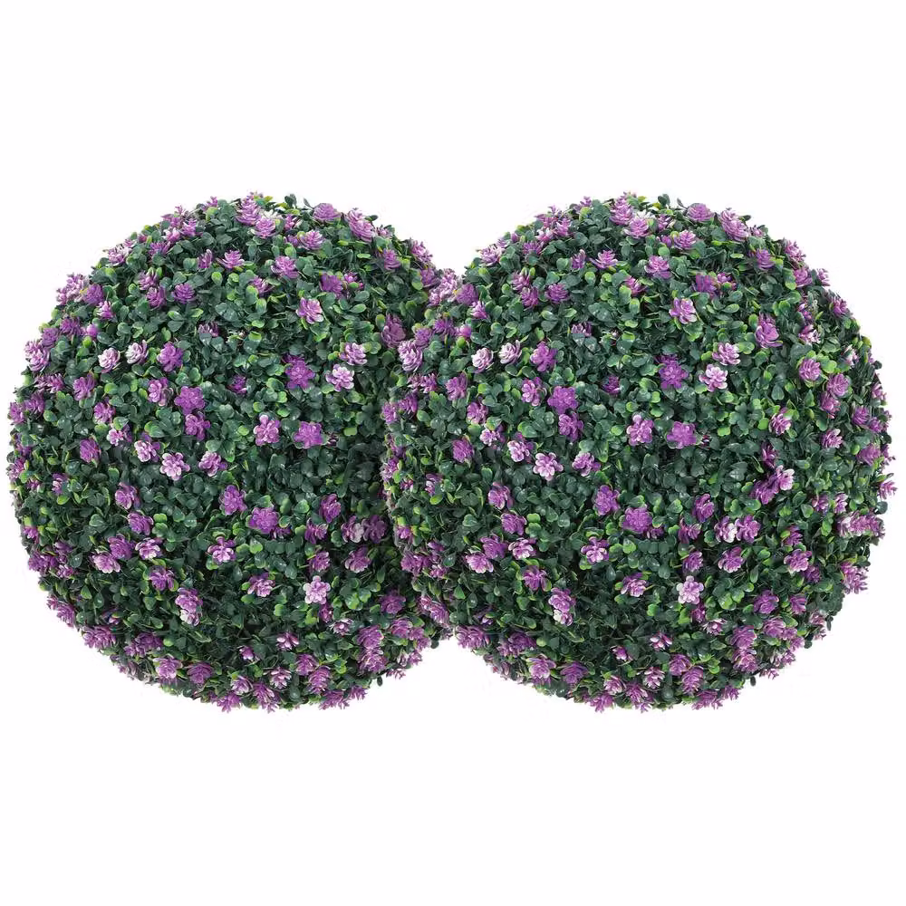 STILVORA Set of 2 Green Artificial Camellia Topiary Balls, Diameter: 40 cm – 4