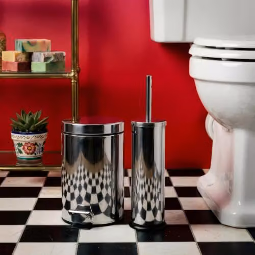 Harbour Housewares Set of 2 Round Stainless Steel Pedal Bins, 3 Litre, Silver – 6
