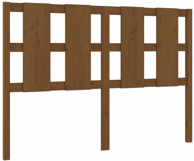 Berkfield Home Rustic Solid Wood Pine Bed Headboard in Honey Brown, W: 145.5 cm, D: 4 cm, H: 100 cm