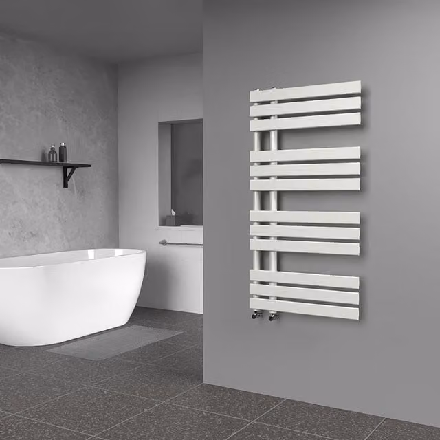 Lux Heat Open Flat Coloured Towel Radiator in Dove Grey, H 118.0 cm x W 60.0 cm