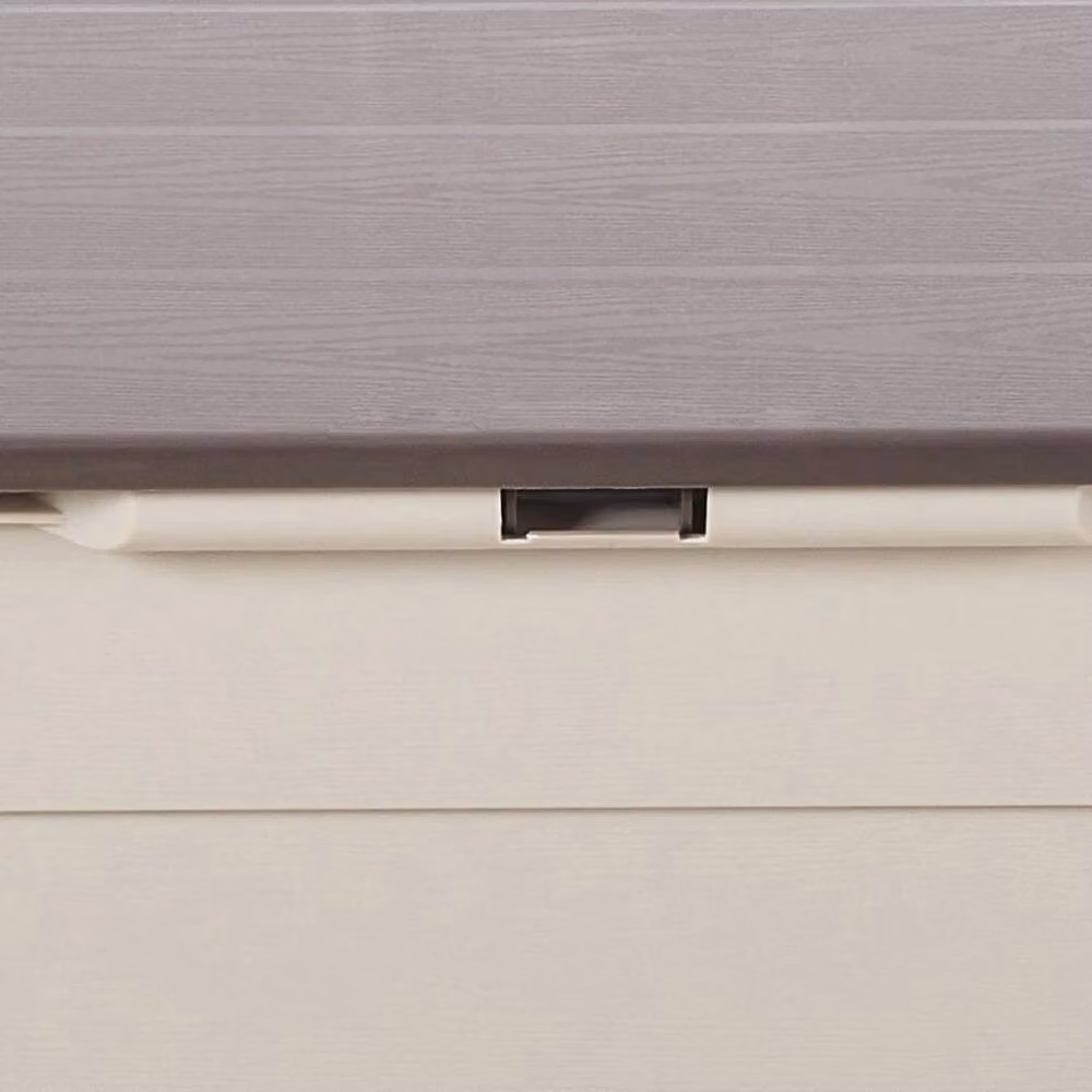 KORVIXA Beige Plastic Outdoor Garden Storage Box with Castors – 3