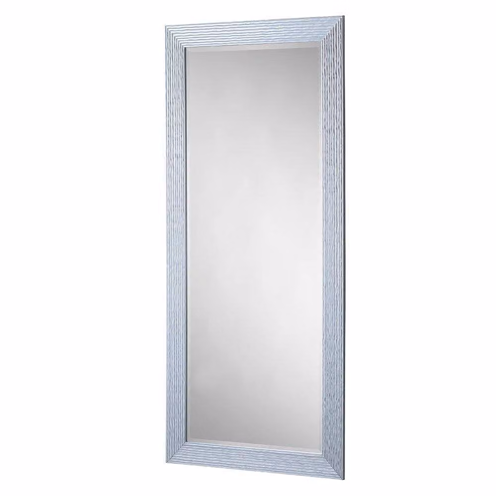 Yearn Mirrors Wave Gloss Silver Full Length Rectangular Hanging Mirror H 168.5 cm x W 77 cm – 2