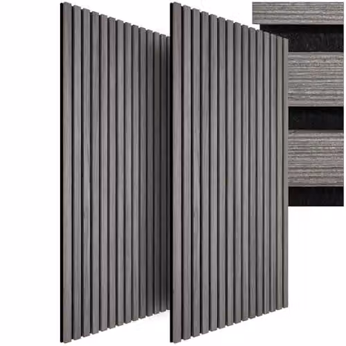 tectake Set of 2 Acoustic Wall Panels with Real Wood Veneer and MDF, Sound-Absorbing Wood Slats with Felt Fabric, Light Grey Oak, W: 120 cm, H: 60 cm, D: 2.1 cm – 1