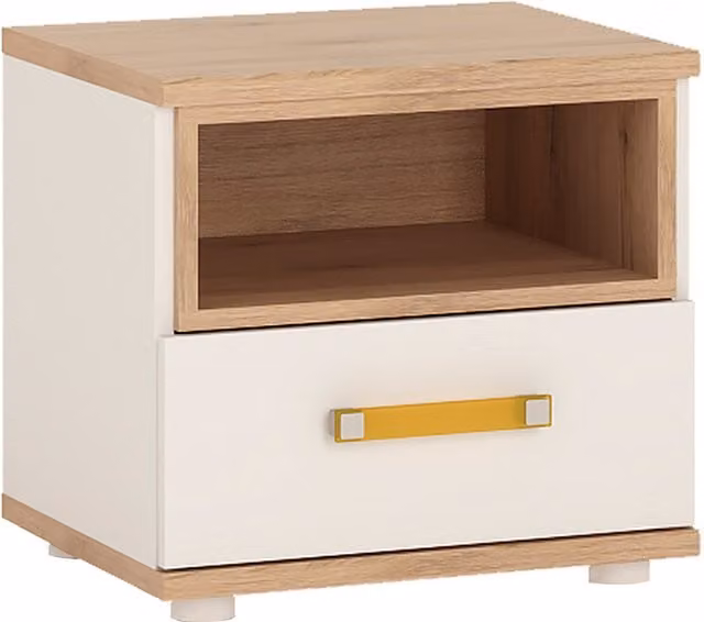 Furniture To Go 4Kids 1 Drawer Bedside Cabinet in Orange and White