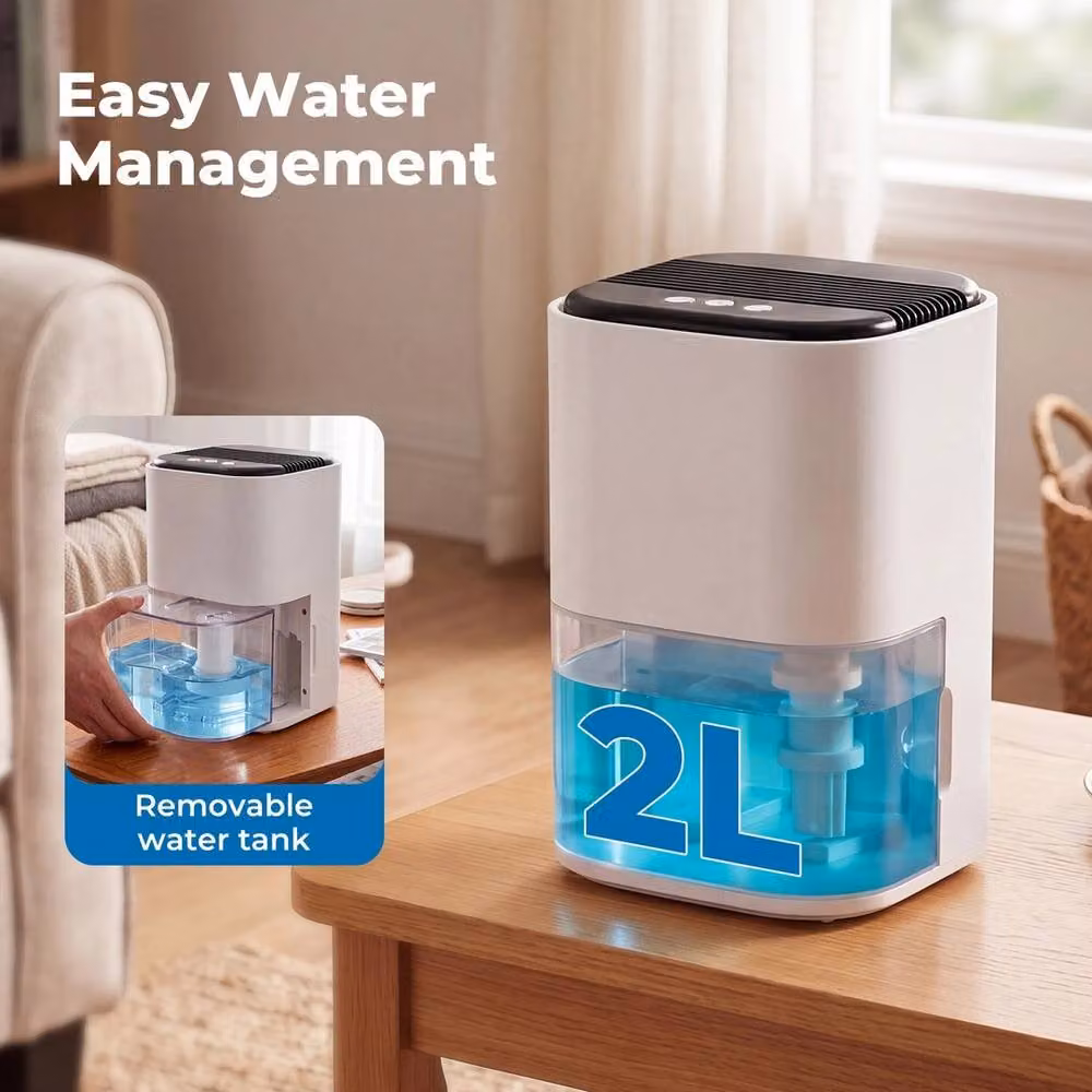 EONLION Electric Dehumidifier with 2000ml Capacity in White – 2