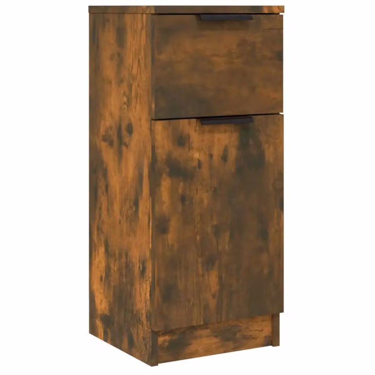 Berkfield Home Smoked Oak Sideboard in Brown, W/D/H: 30 x 30 x 70 cm