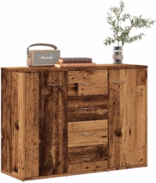 Berkfield Home Old Wood Sideboard in Brown, W/D/H: 88 x 30 x 64 cm