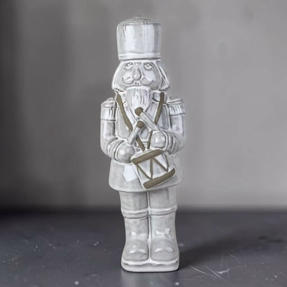 Four Candle Grey Glazed Ceramic Nutcracker Christmas Tabletop Decoration, Height: 33 cm – 2