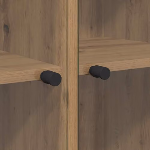 vidaXL Modern Highboard in Artisan Oak with Glass Doors, W/D/H: 68 x 37 x 142 cm – 4
