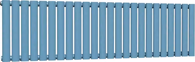 Lux Heat Oval Horizontal Single Wall Mounted Radiator in Blue, W/H: 144 x 40 cm
