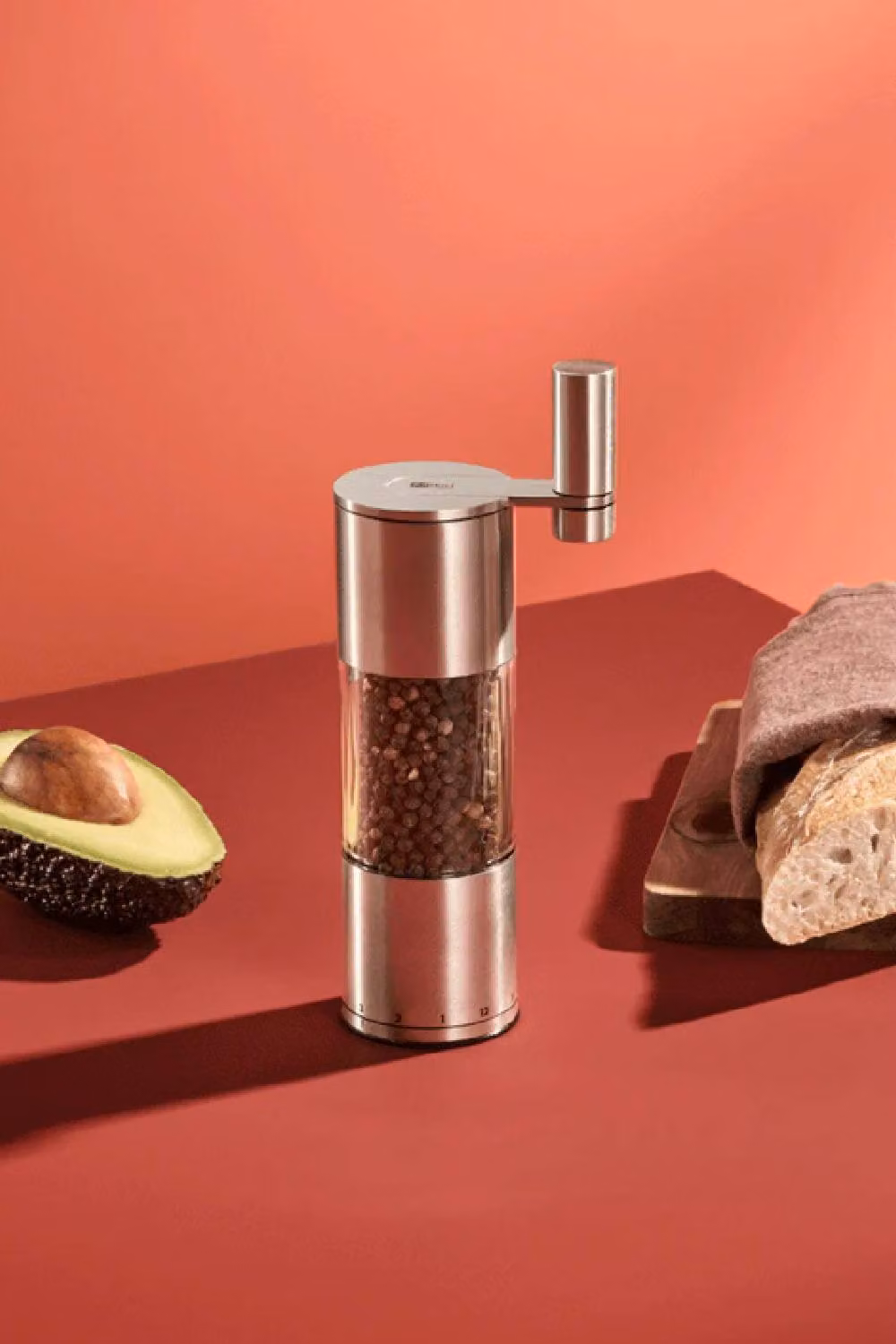 AdHoc Crank Mill Select Manual Pepper or Salt Mill in Silver with Stainless Steel and Ceramic Components – 3