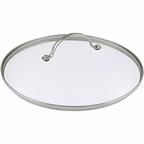 simpa Universal Glass Lid with Stainless Steel Handle in Metallic Silver, Diameter: 28 cm – 1