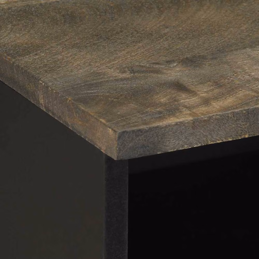 Berkfield Home Black Mango Wood Bedside Cabinet W/D/H: 40 x 33 x 46 cm – 5