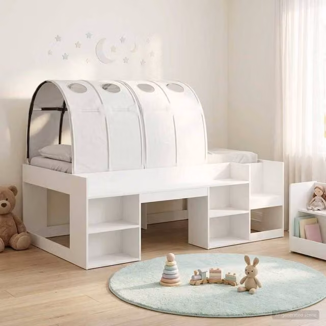 Berkfield Home Kids High Bed Frame with Storage and Stairs in White Engineered Wood