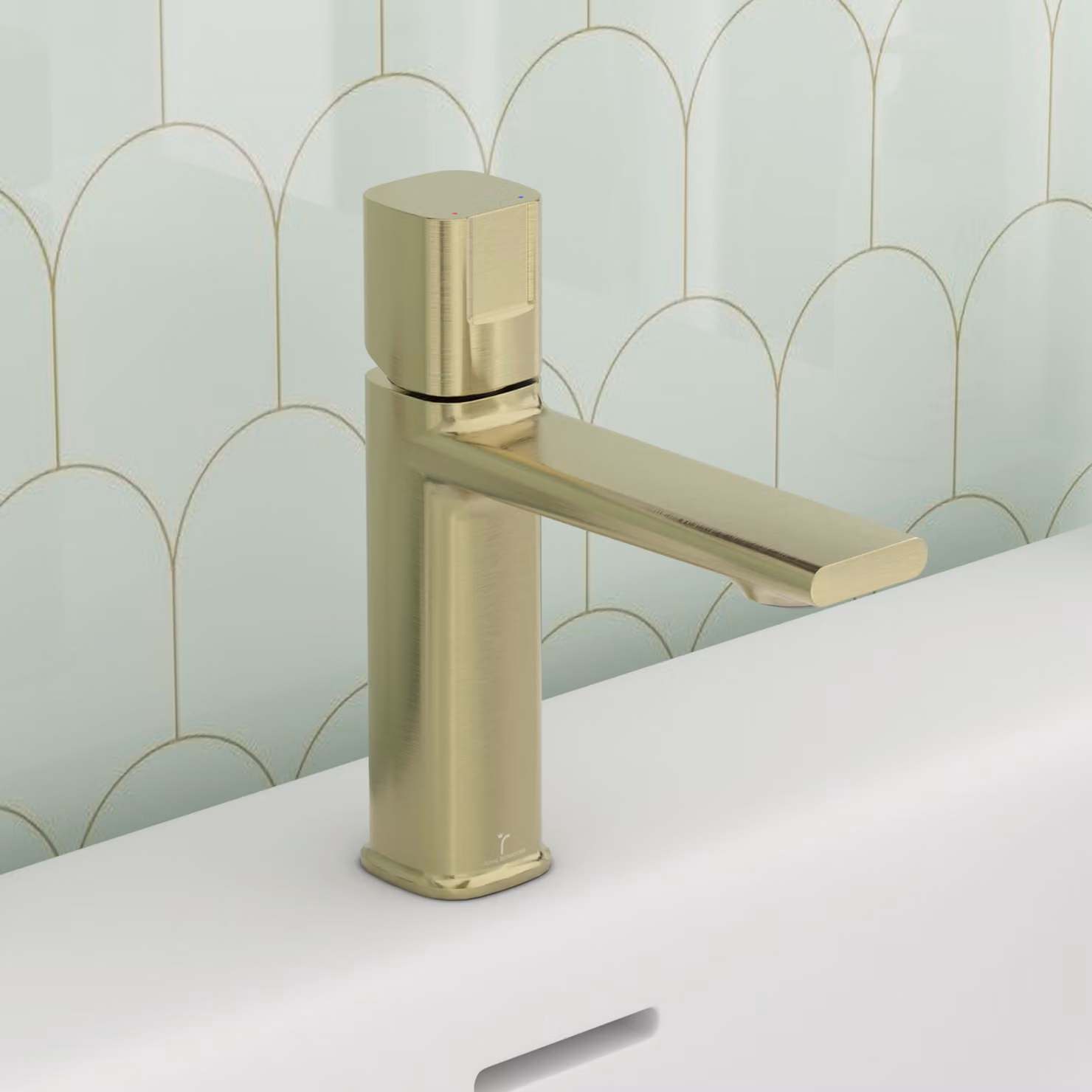 Royal Bathrooms Spin Mono Basin Mixer Tap in Gold Brass Single Lever Design